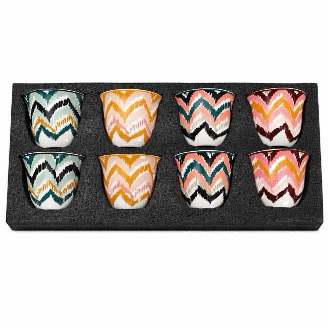 Подарунковий набір для чаю еспресо Boho Wave Ceramic Teaccup 8Pcs