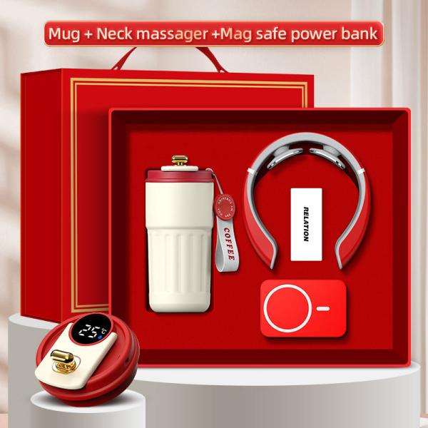 Настроюваний логотип 3-в-1 Подарункова коробка Чашка Масажер Power Bank